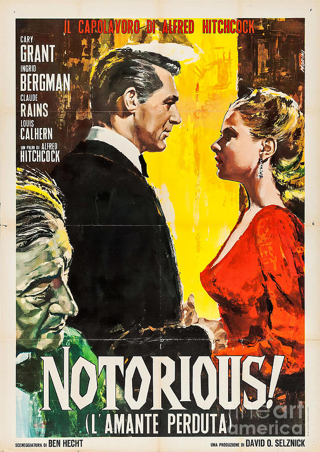Cary Grant Mixed Media - Notorious, 1946 by Movie World Posters