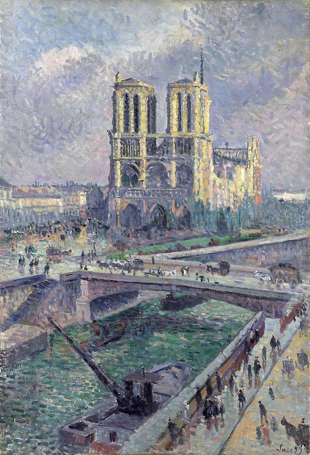 Maximilien Luce Painting - Notre Dame  #2 by Maximilien Luce