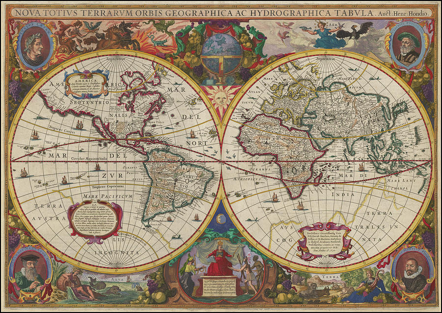 Nova Totius Terrarum Orbis Geographica Painting by Artistic Panda ...