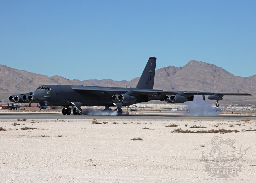 Nuclear Capable B-52H Recovering to Nellis AFB Rwy 21R #2 Photograph by Custom Aviation Art
