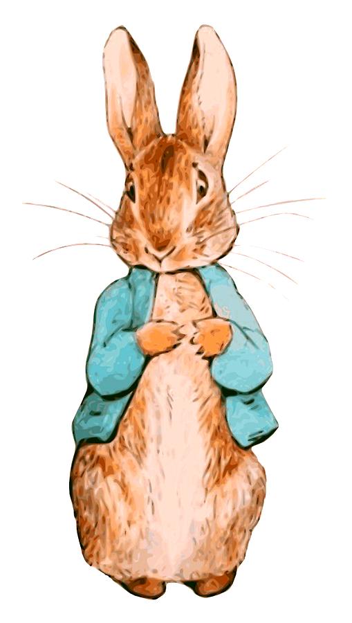 Nursery Characters, Peter Rabbit, Beatrix Potter. Digital Art by Tom Hill