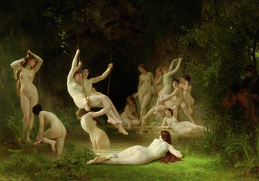 Nymphaeum, from 1878 Painting by William-Adolphe Bouguereau