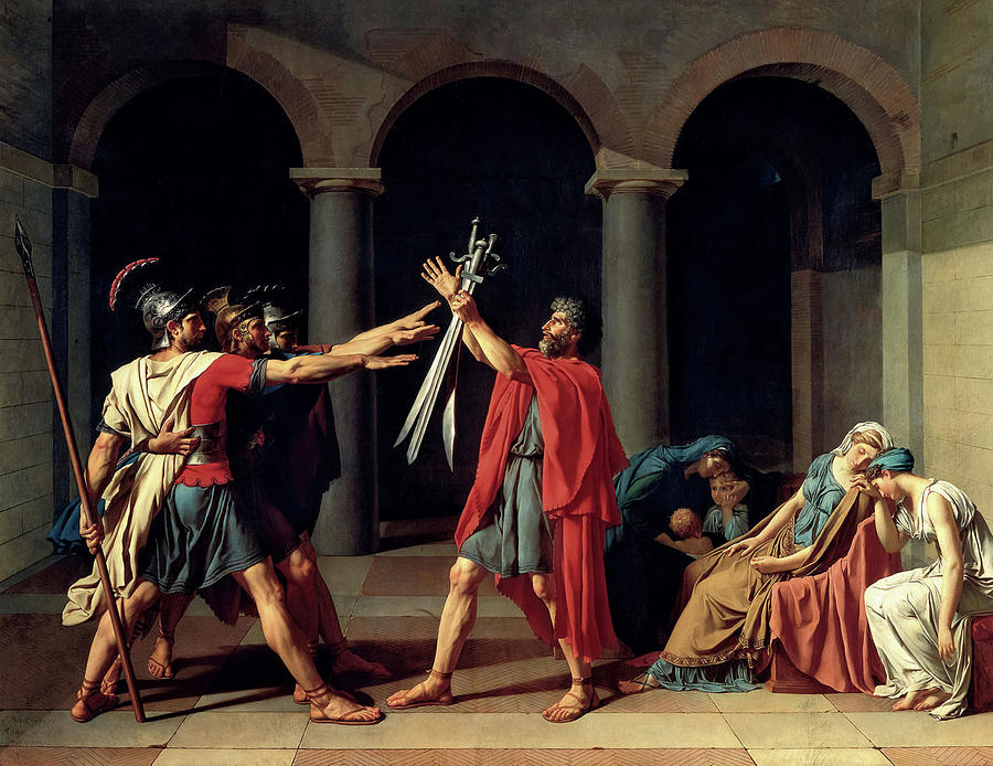 Vintage Painting - Oath of the Horatii by Jacques-Louis David by Mango Art