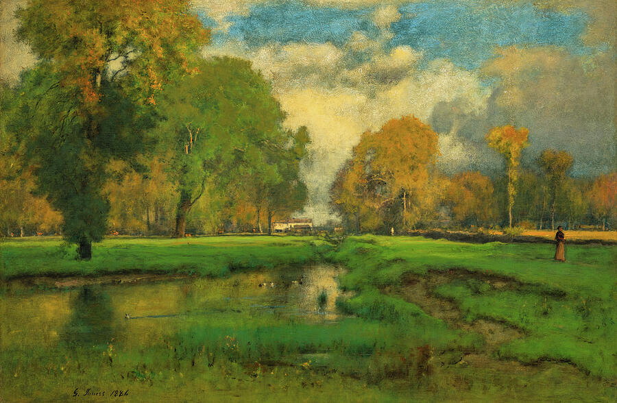 October, from 1882 Painting by George Inness