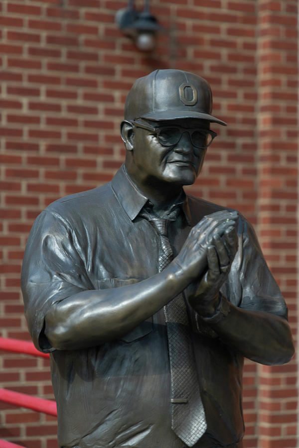 Ohio State football coach Woody Hayes statue #2 Photograph by Eldon McGraw