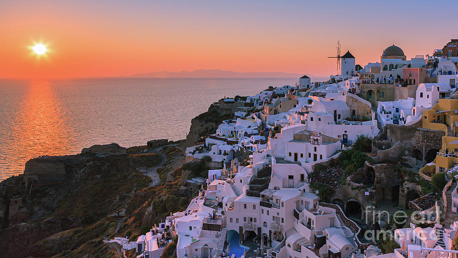 Oia at sunset, Santorini #1 Photograph by Henk Meijer Photography