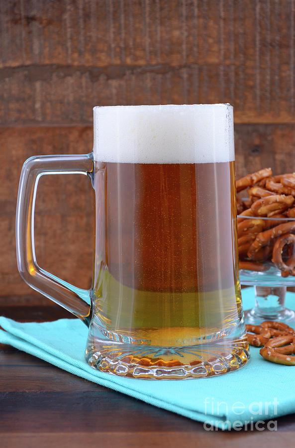 Beer Photograph - Oktoberfest beer and pretzels.  #2 by Milleflore Images