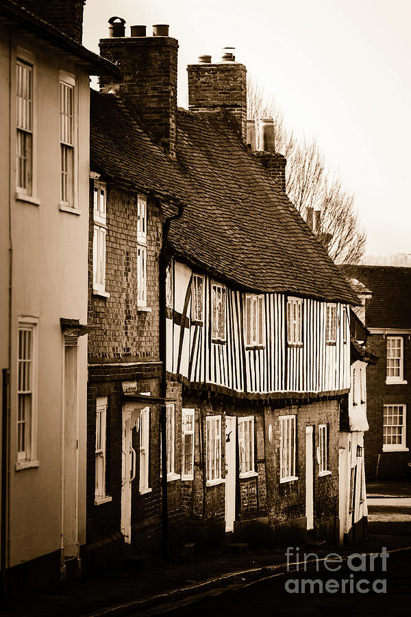 Old beamed terraced cottages in Sheep Street Petersfield. #2 Photograph by Peter Noyce