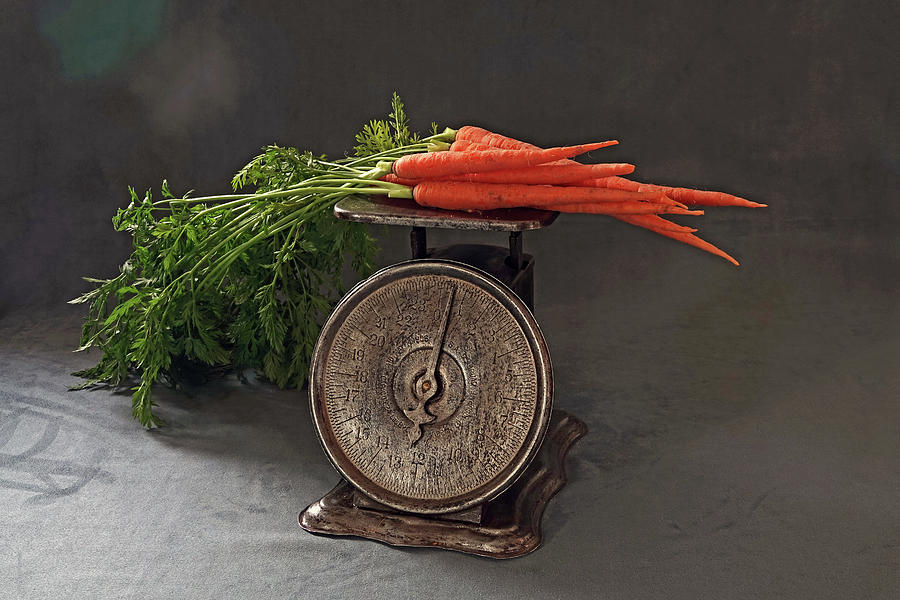 Old fashioned scale and vegetables #2 Photograph by Buddy Mays