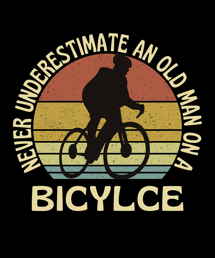 Old Man On A Bicycle Grandpa Cycling Digital Art by OrganicFoodEmpire ...