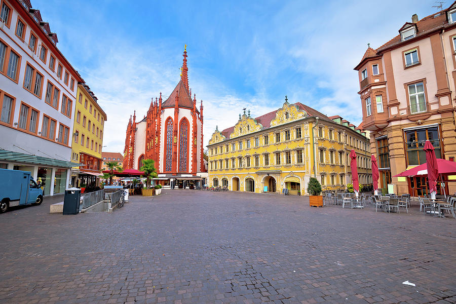 Old town of Wurzburg church and square architecture view #2 Photograph by Brch Photography