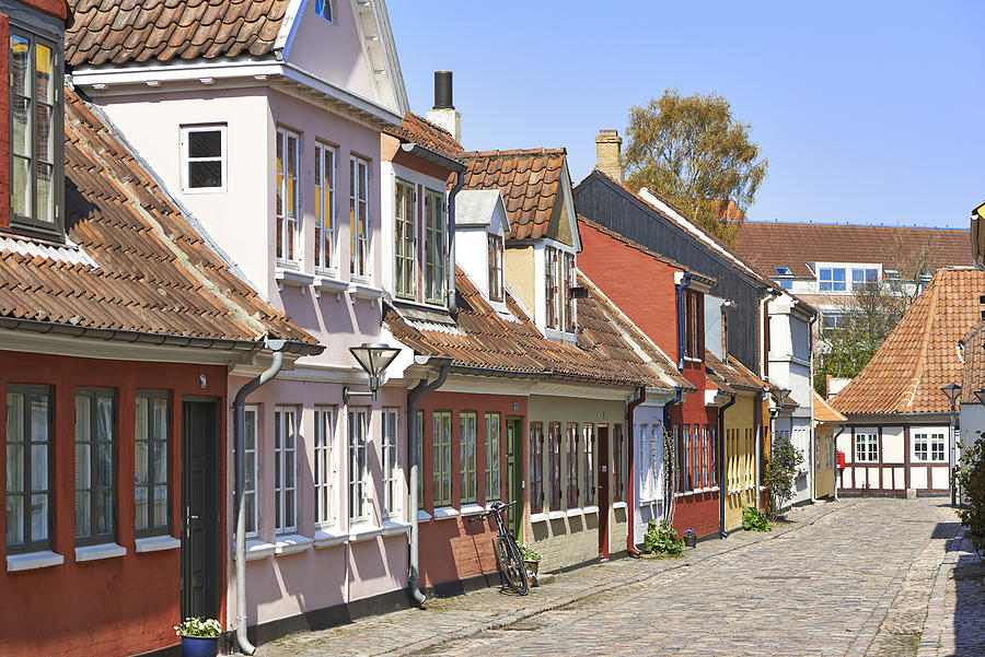 Old town with small streets in Odense #2 Photograph by Westersoe
