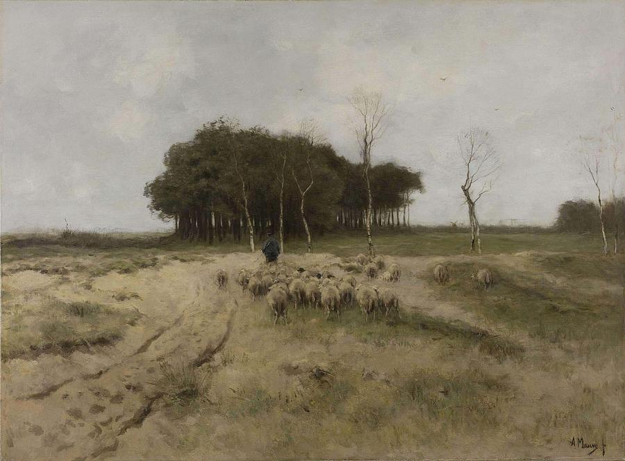 On the Heath near Laren  #3 Painting by Anton Mauve