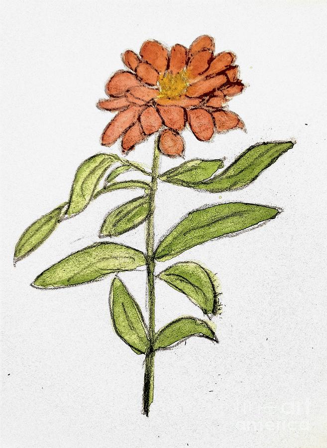 Orange Flower #2 Painting by Margaret Welsh Willowsilk