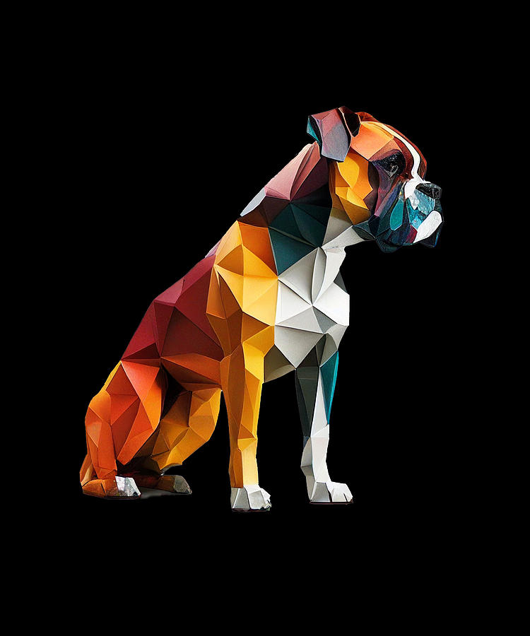 Origami Boxer Dog Digital Art by About Passion Art - Pixels