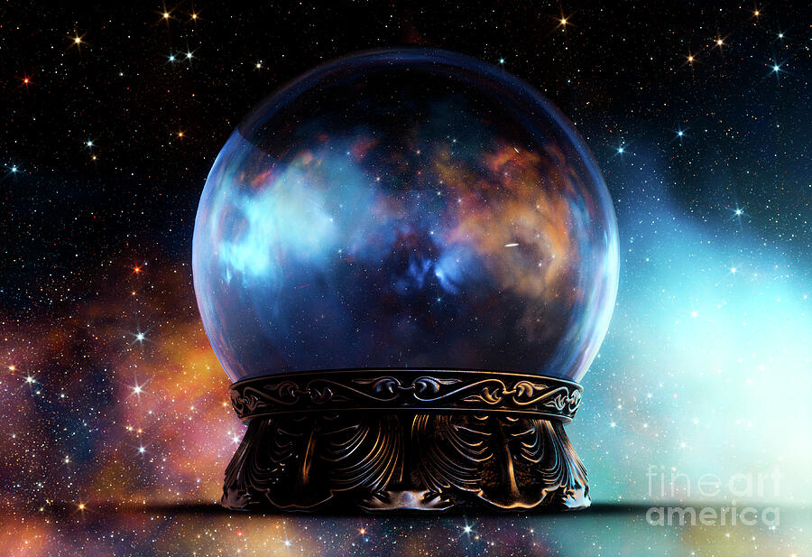 Ornate Crystal Ball Cosmic Background #2 Digital Art by Allan Swart ...