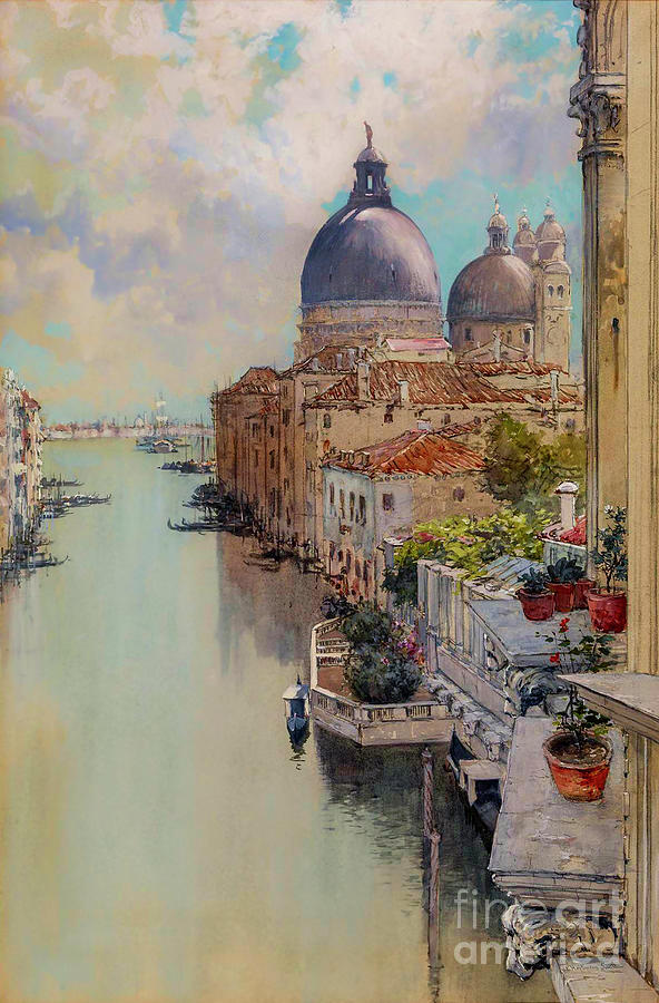 Over A Balcony, View Of The Grand Canal, Venice Painting
