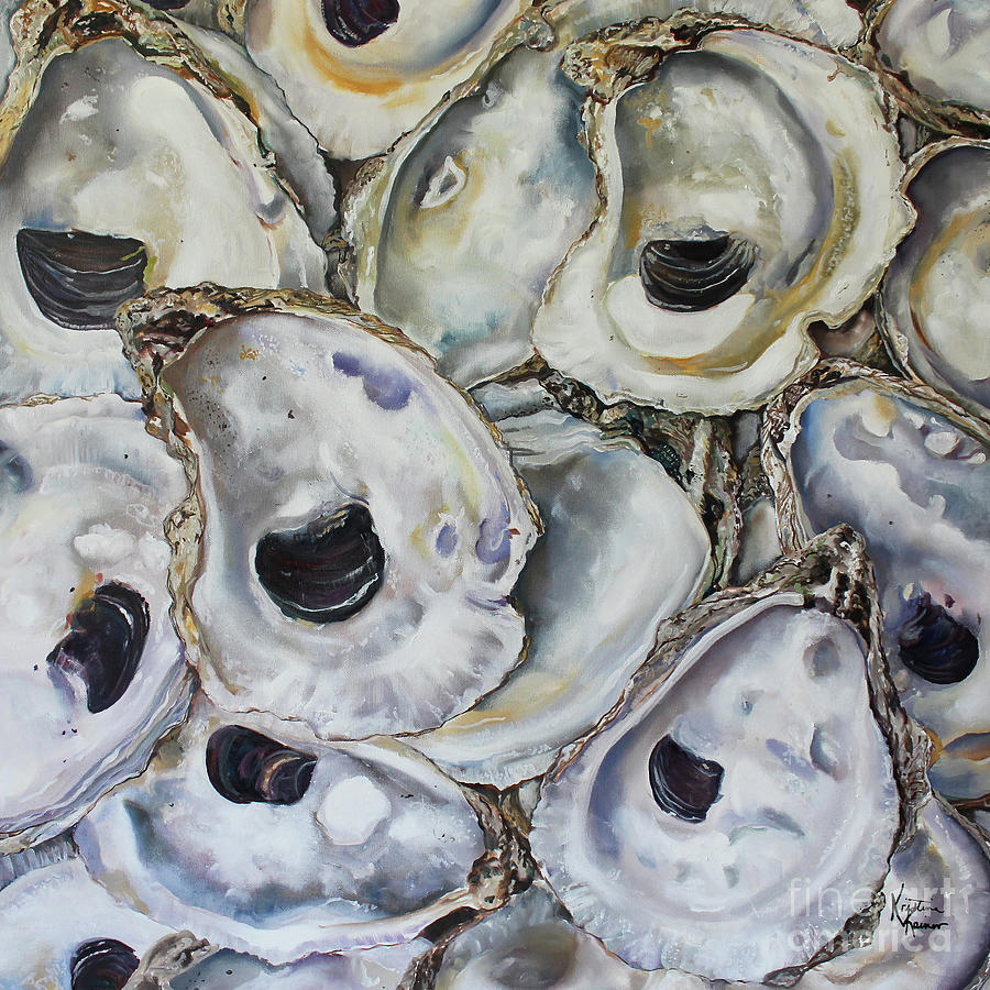 Shell Painting - Oyster Shells #2 by Kristine Kainer