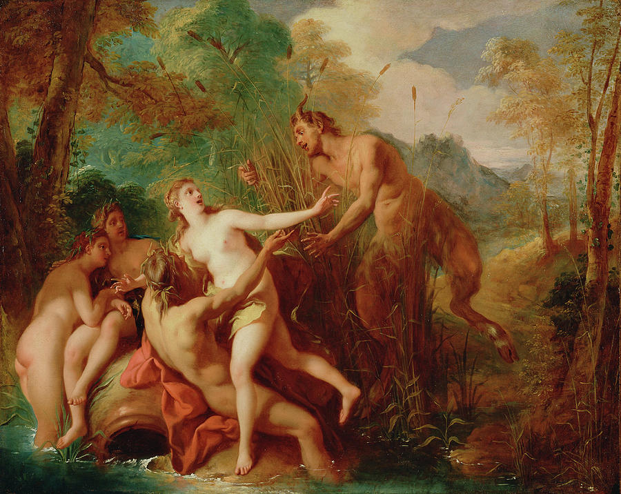 Nature Painting - Pan and Syrinx #2 by Jean-Francois de Troy