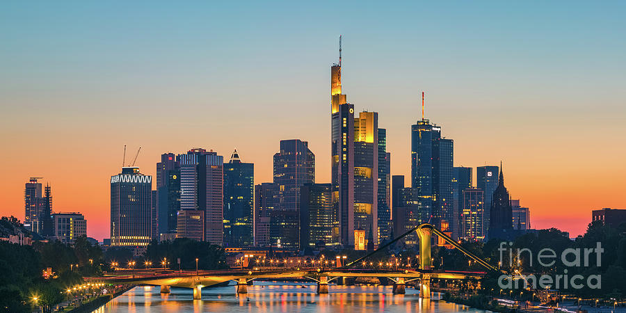 Panorama sunset Frankfurt am Main #2 Photograph by Henk Meijer Photography