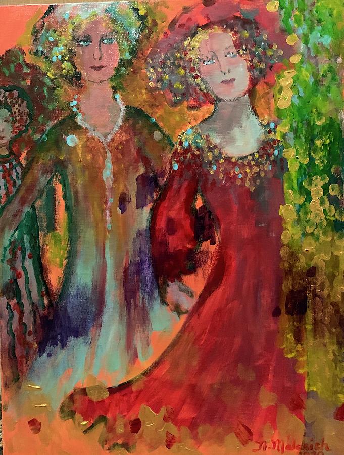Young Girls Painting - Party Time #2 by Norma Malerich