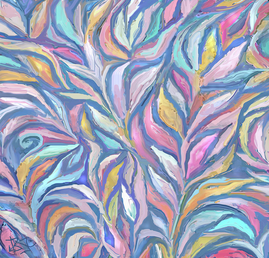 Pastel Flower Pattern #1 Digital Art by Jean Batzell Fitzgerald