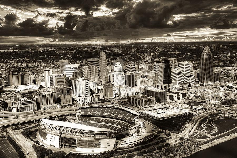 Cincinnati Bengals Photograph - Paul Brown Stadium And Downtown Cincinnati At Sunset #2 by Mountain Dreams