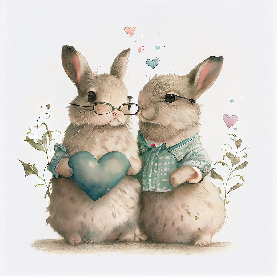 Peter Rabbit Mixed Media - Peter Rabbit Valentine #2 by Stephen Smith Galleries