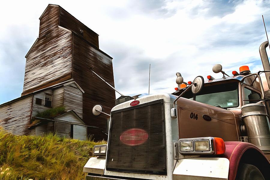 Peterbilt 379 semi-truck, Wyndel, British Columbia, Canada Digital Art by Mick Flynn