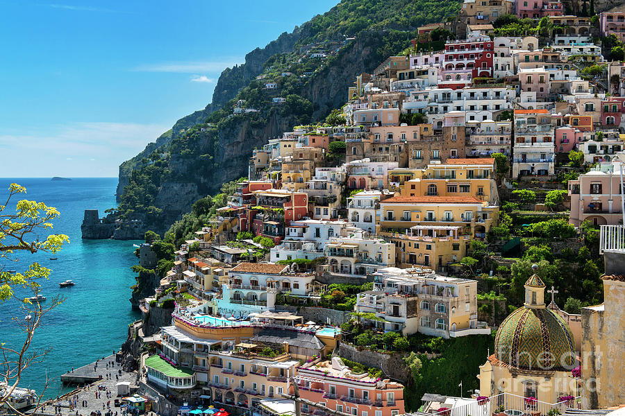 Picturesque View Of Cliffside Village Positano, Amalfi Coast, Campania 