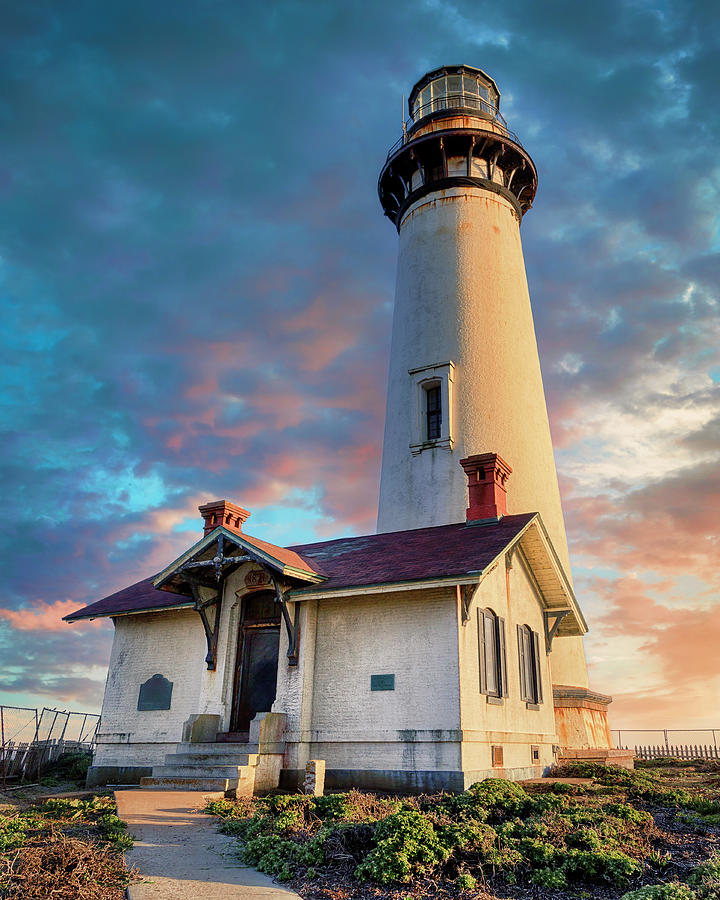 Pigeon Point Lighthouse at Sunset #1 Photograph by Adam Romanowicz