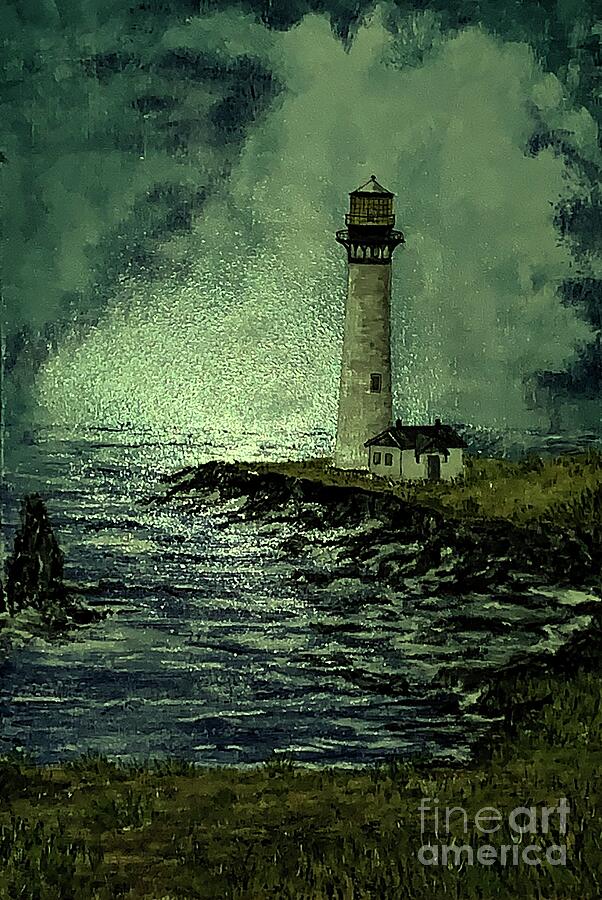 Pigeon Point Lighthouse #2 Painting by Michael Silbaugh