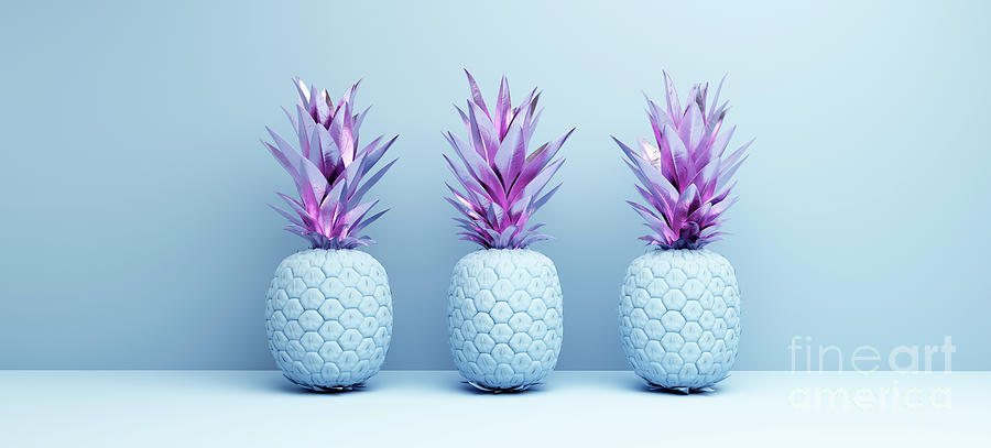 Pineapple painted in pastel colors decoration #2 Photograph by Michal Bednarek