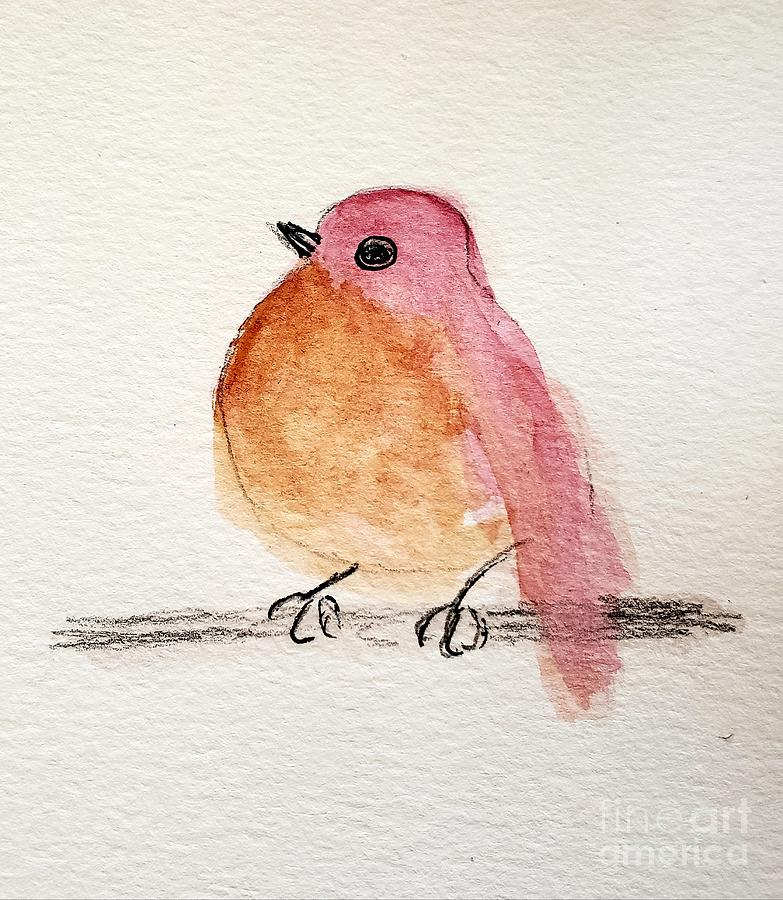 Pink Bird #2 Painting by Margaret Welsh Willowsilk