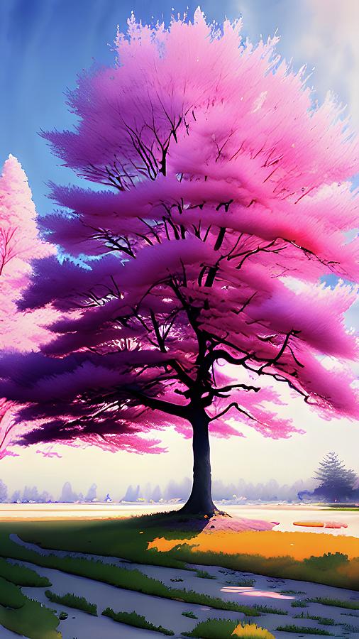 Pink tree digital art Digital Art by Mihai B - Fine Art America