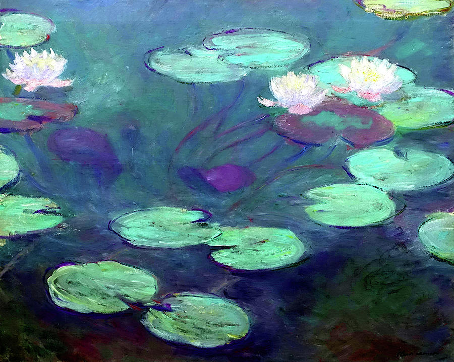 Pink Water Lilies #2 Painting by Jon Baran - Pixels