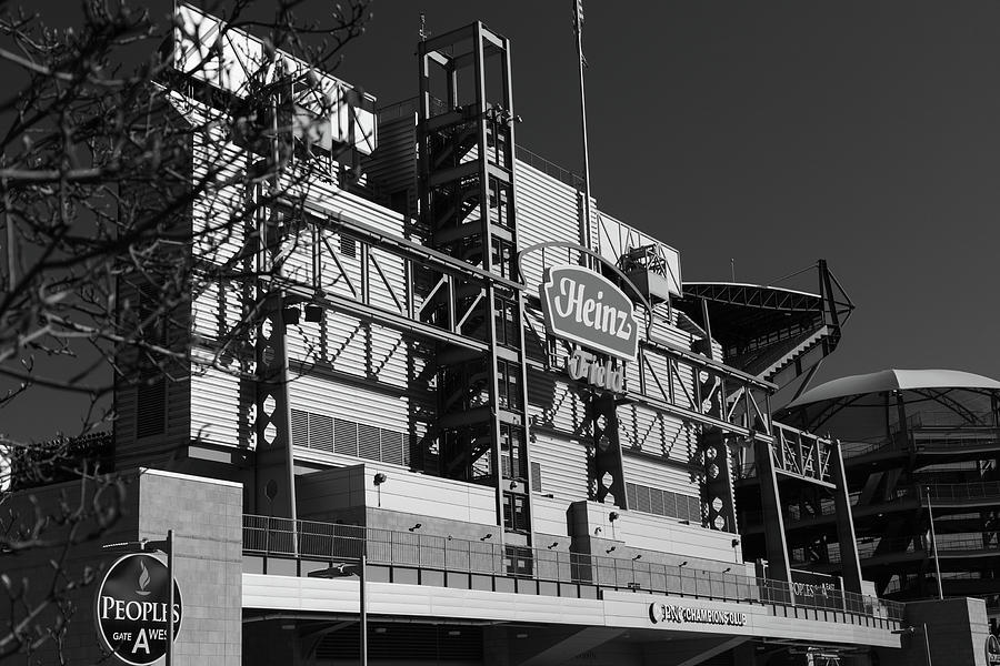 Pittsburgh Steelers Heinz Field in Pittsburgh Pennsylvania in black and white #2 Photograph by Eldon McGraw