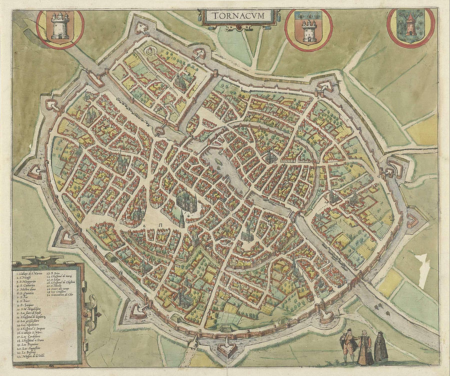 Plattegrond van Doornik Painting by Frans Hogenberg - Fine Art America