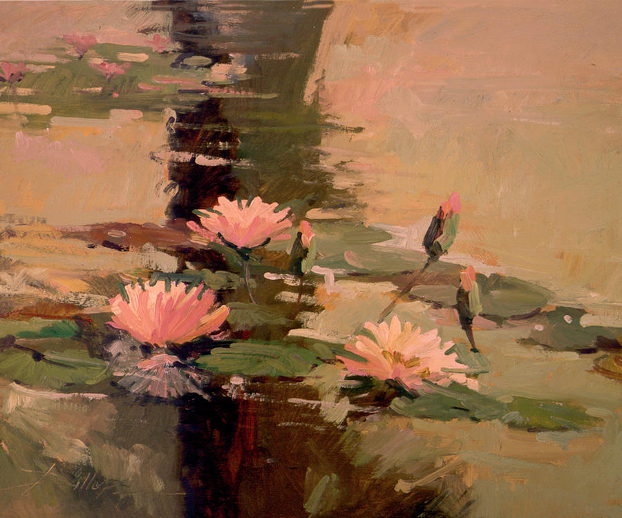 Pond Blossoms - Water Lilies #1 Painting by Elizabeth - Betty Jean Billups
