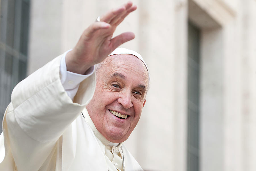 Pope Francis smiling by Giulio Napolitano