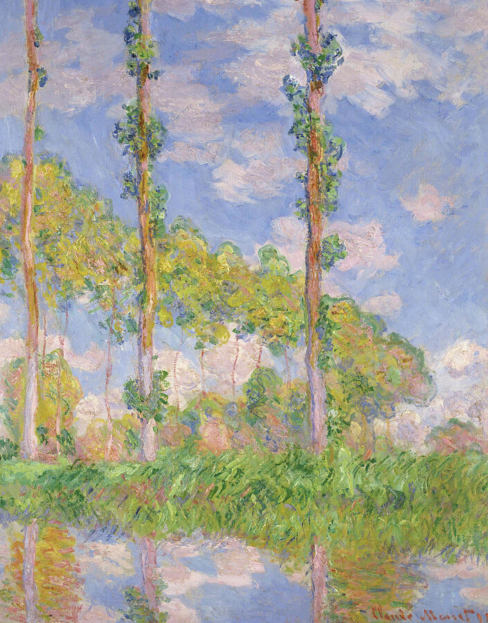 Poplars in the Sun, from 1891 Painting by Claude Monet