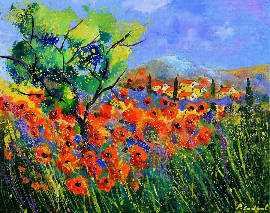 Poppies in Provence #3 Painting by Pol Ledent