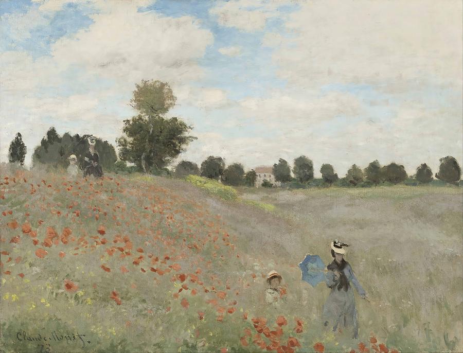 Claude Monet Painting - Poppy Field  #2 by Claude Monet