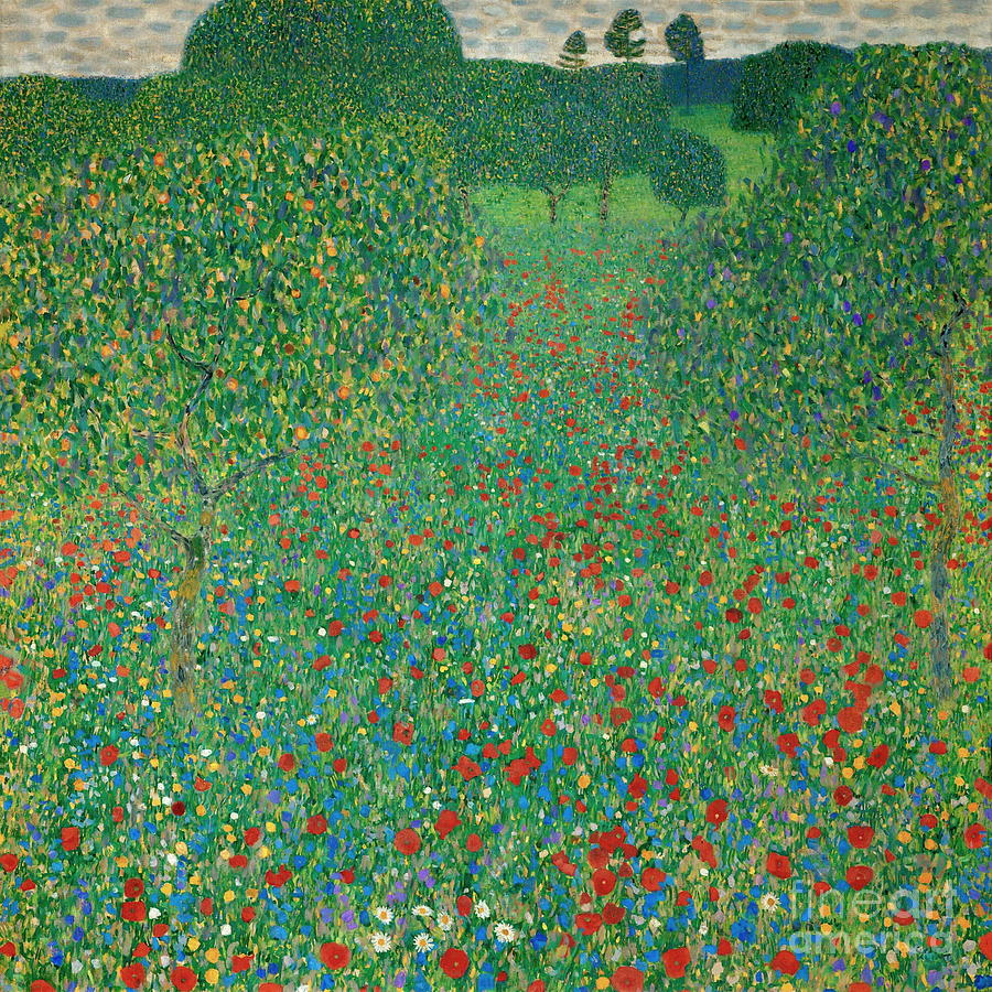 Gustav Klimt Painting - Poppy field #2 by Gustav Klimt