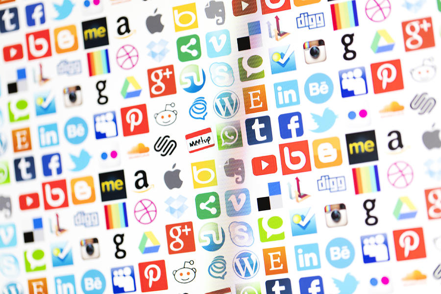 Popular social media and technology icons #2 Photograph by Mattjeacock