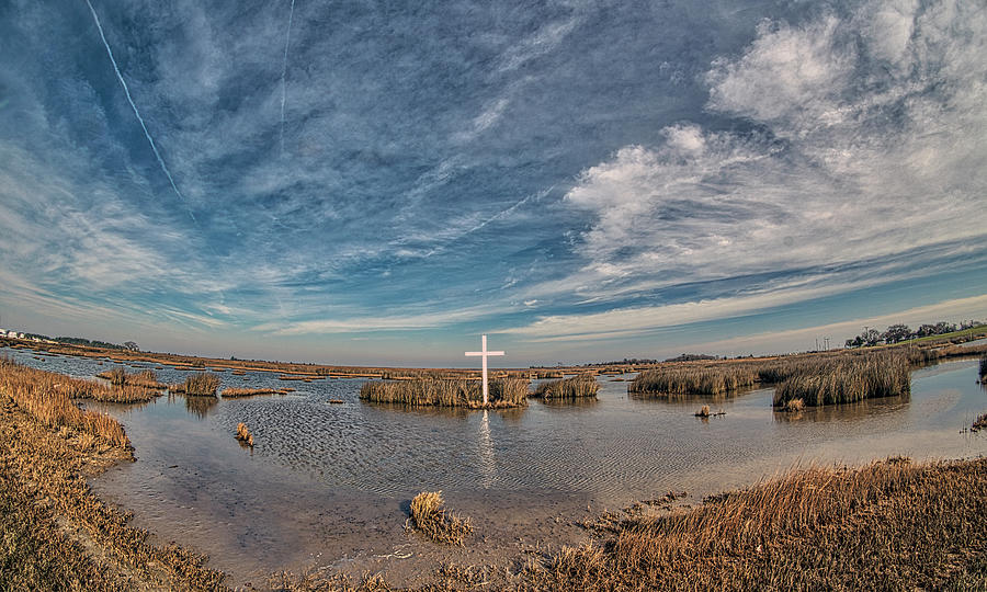 Poquoson Marsh Cross Photograph by Jerry Gammon