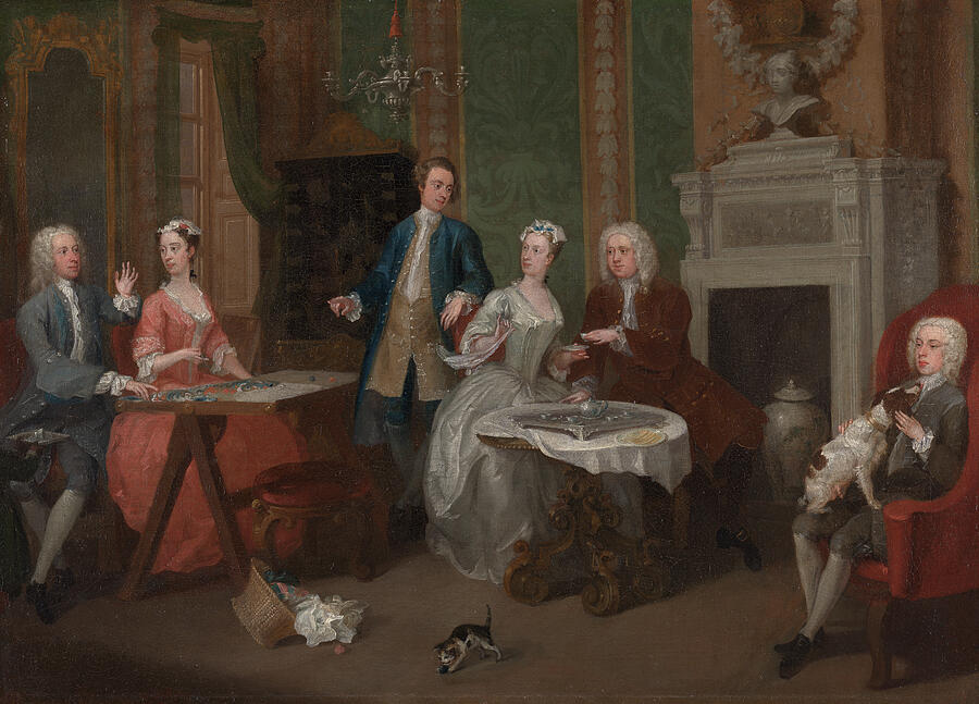 Portrait of a Family, from circa 1735 Painting by William Hogarth