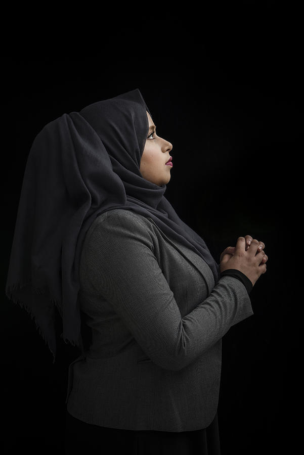 Portrait of a young lady wearing a hijab #2 Photograph by Richard Bailey