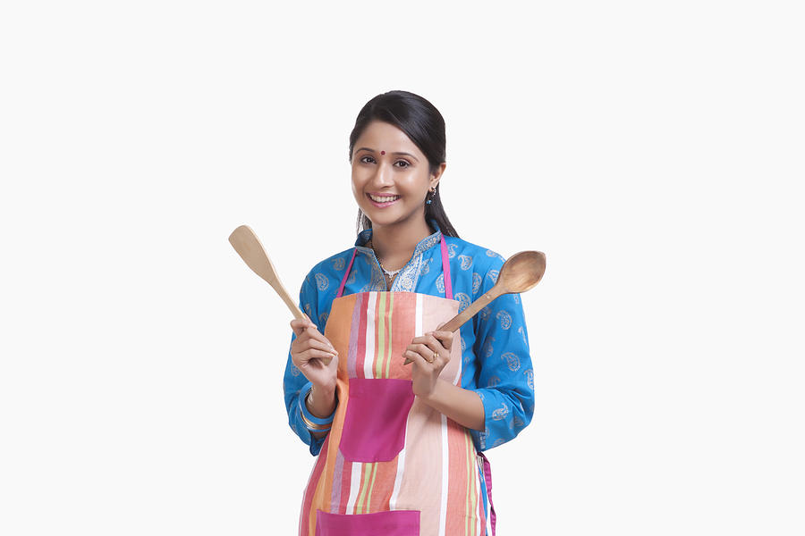 Portrait of a young WOMEN wearing an apron #2 Photograph by Sudipta Halder