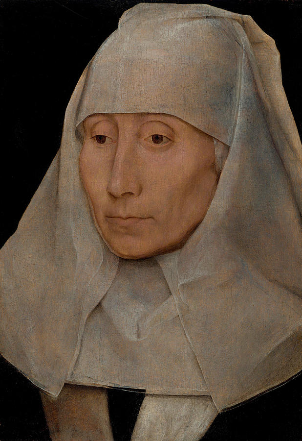 Hans Memling Painting - Portrait of an Old Woman  #2 by Hans Memling
